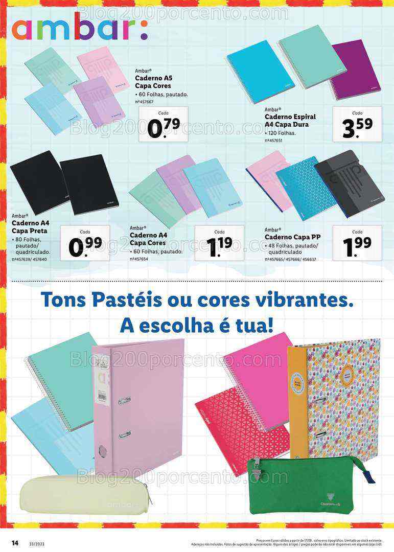 Antevisão Folheto LIDL Regresso às Aulas Promoções a partir de 17 agosto