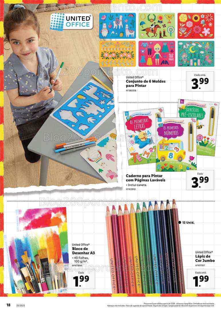 Antevisão Folheto LIDL Regresso às Aulas Promoções a partir de 17 agosto