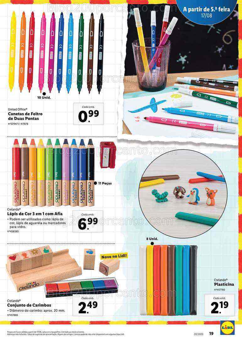 Antevisão Folheto LIDL Regresso às Aulas Promoções a partir de 17 agosto