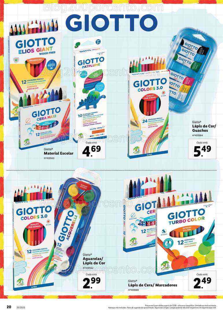 Antevisão Folheto LIDL Regresso às Aulas Promoções a partir de 17 agosto