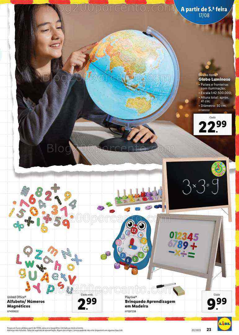 Antevisão Folheto LIDL Regresso às Aulas Promoções a partir de 17 agosto