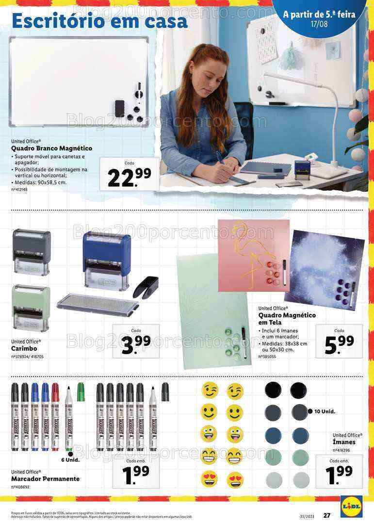 Antevisão Folheto LIDL Regresso às Aulas Promoções a partir de 17 agosto