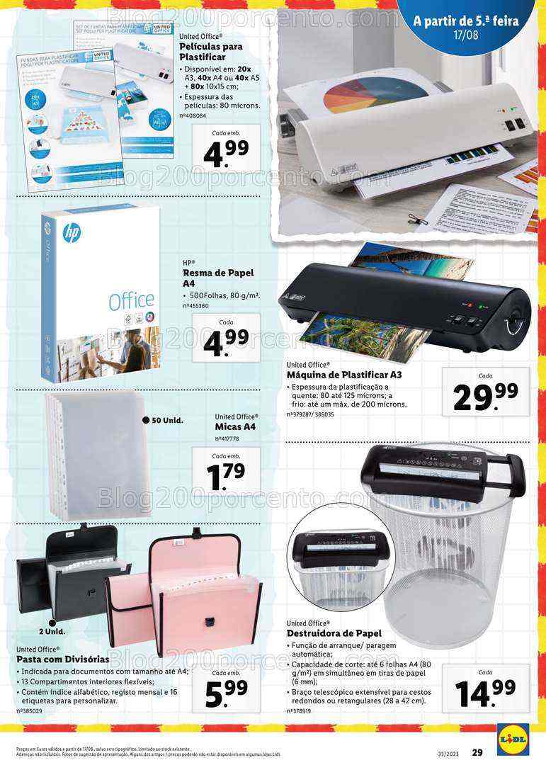 Antevisão Folheto LIDL Regresso às Aulas Promoções a partir de 17 agosto