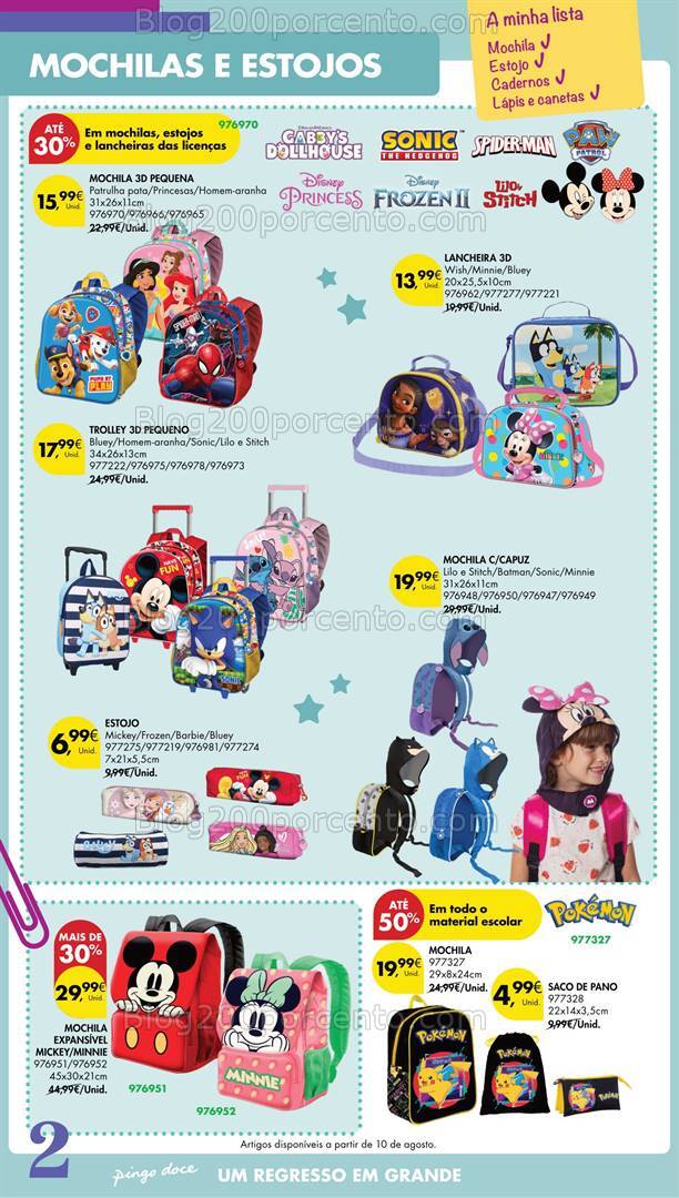 Antevisão Folheto PINGO DOCE Regresso às Aulas - 6 agosto a 23 setembro
