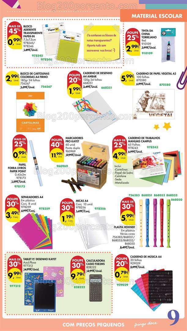 Antevisão Folheto PINGO DOCE Regresso às Aulas - 6 agosto a 23 setembro