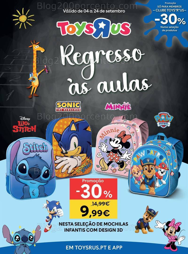 Antevisão Folheto TOYSRUS Regresso às Aulas Promoções de 4 a 24 setembro