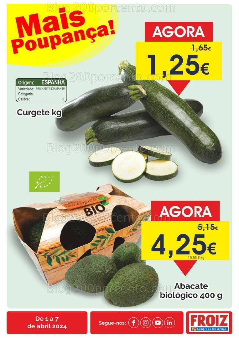 Antevisão Folheto FROIZ Promoções Semana - 1 a 7 abril