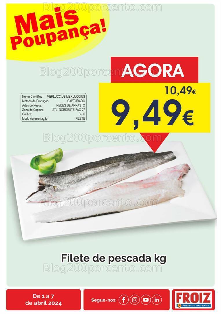 Antevisão Folheto FROIZ Promoções Semana - 1 a 7 abril