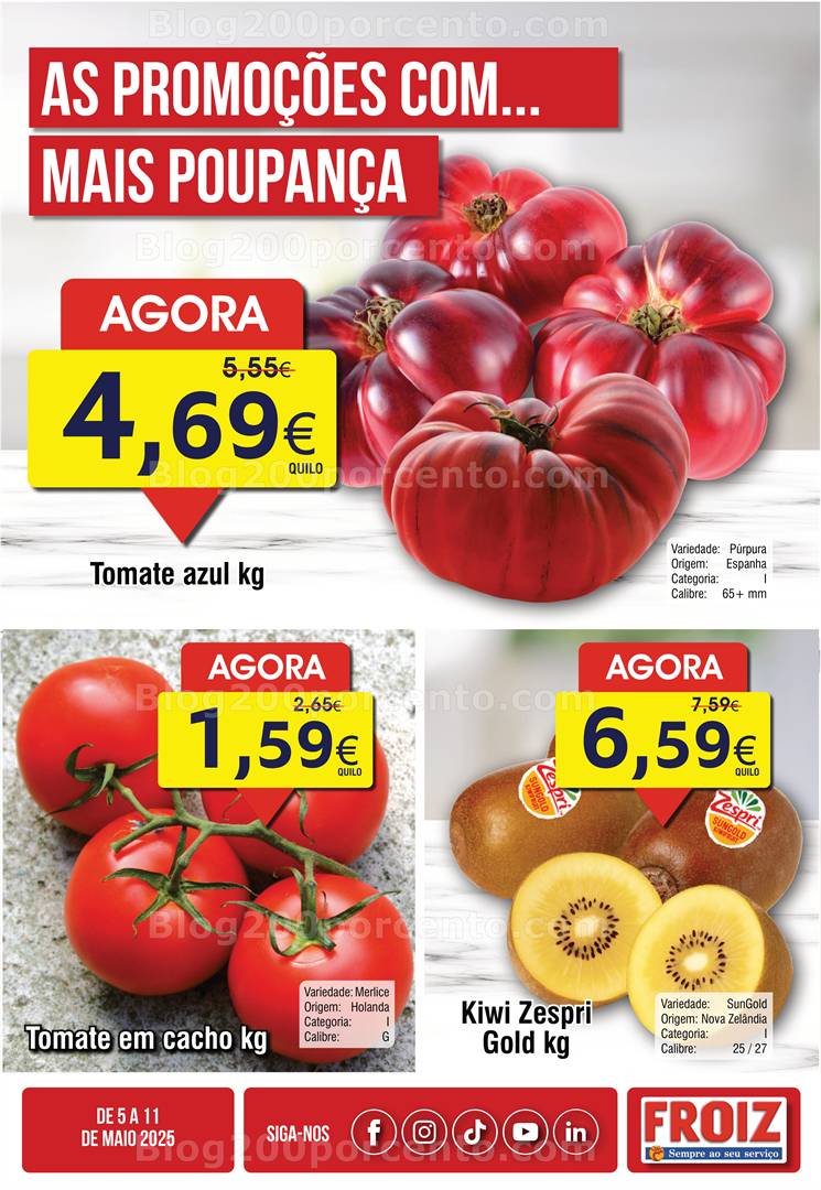 Antevisão Folheto FROIZ Promoções de 5 a 11 maio