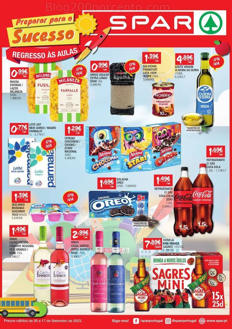 Antevisão Folheto SPAR Promoções de 5 a 17 setembro