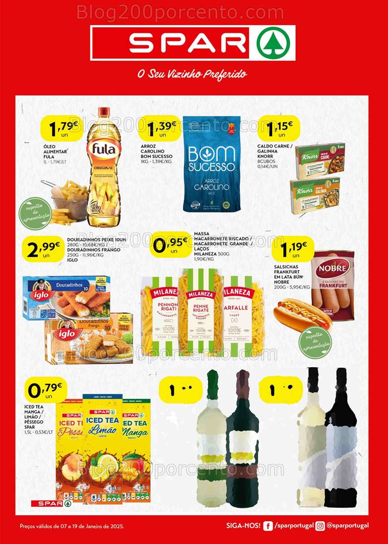 Antevisão Folheto SPAR Promoções de 7 a 19 janeiro