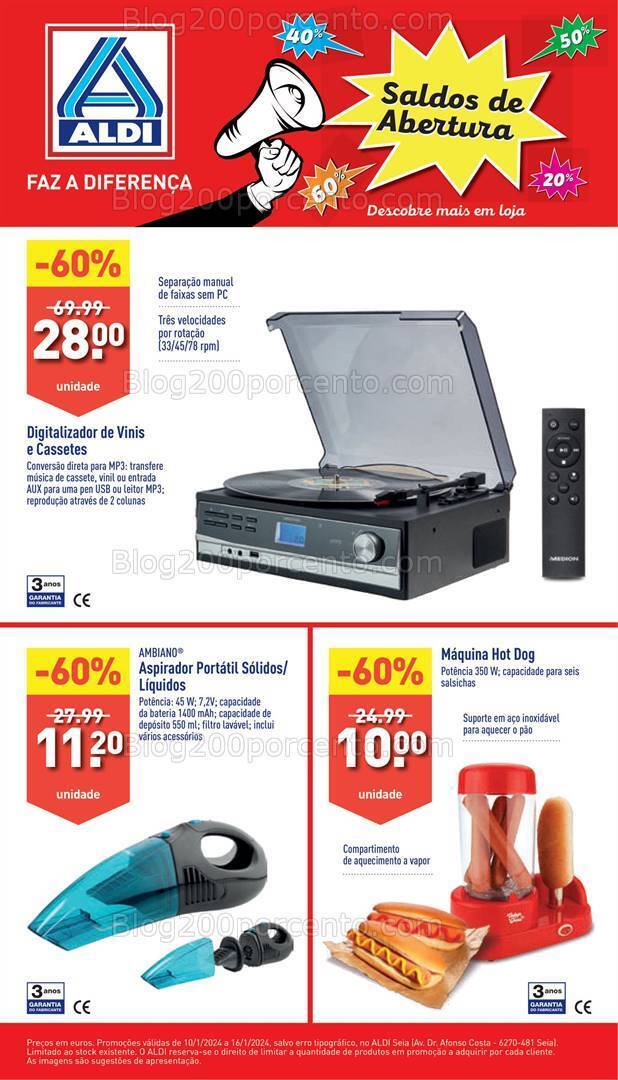 Antevisão Folheto ALDI Saldos + Aberturas Seia Promoções de 10 a 16 janeiro
