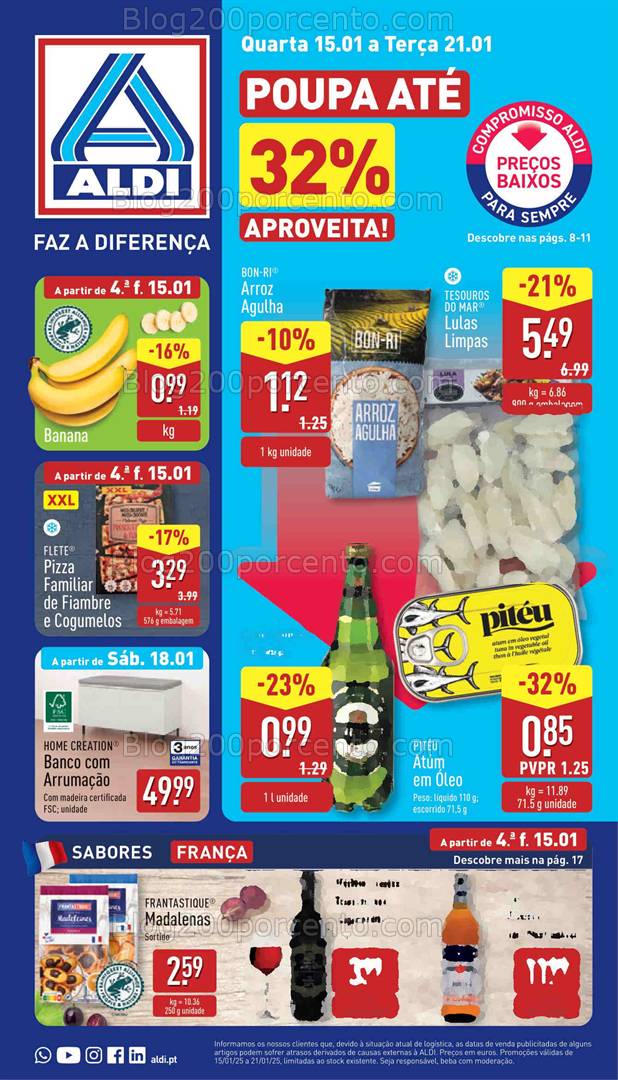 Antevisão Folheto ALDI Promoções de 15 a 21 janeiro