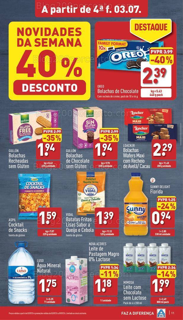 Antevisão Folheto ALDI Promoções de 3 a 9 julho