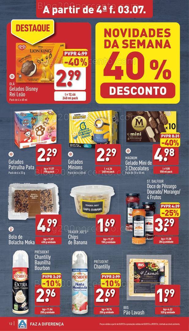 Antevisão Folheto ALDI Promoções de 3 a 9 julho