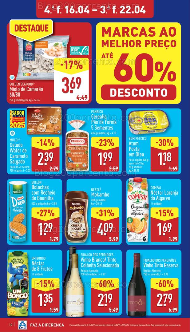 Antevisão Folheto ALDI Promoções de 16 a 22 abril