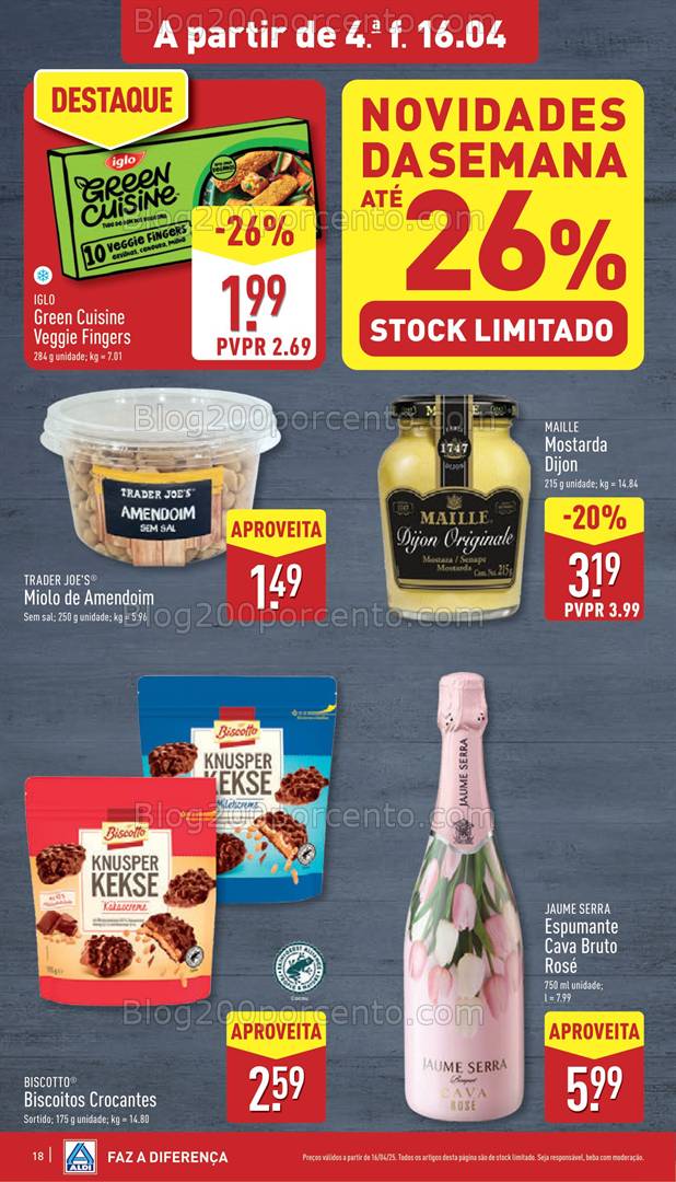 Antevisão Folheto ALDI Promoções de 16 a 22 abril