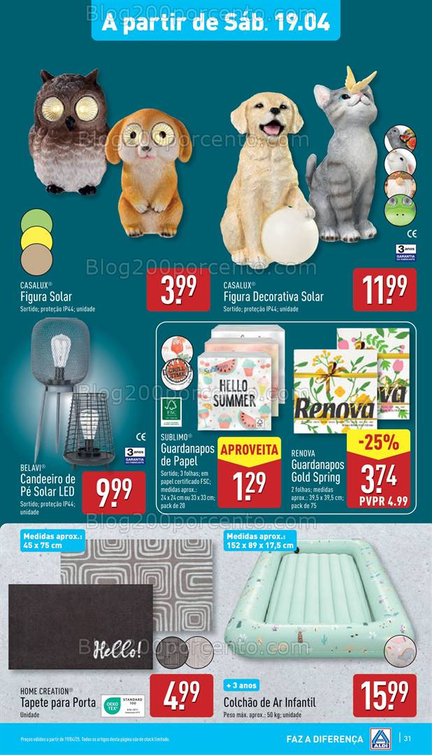 Antevisão Folheto ALDI Bazar Promoções a partir de 19 abril