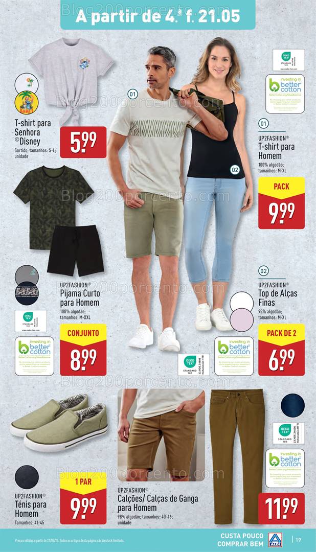Antevisão Folheto ALDI Promoções de 21 a 27 maio moda
