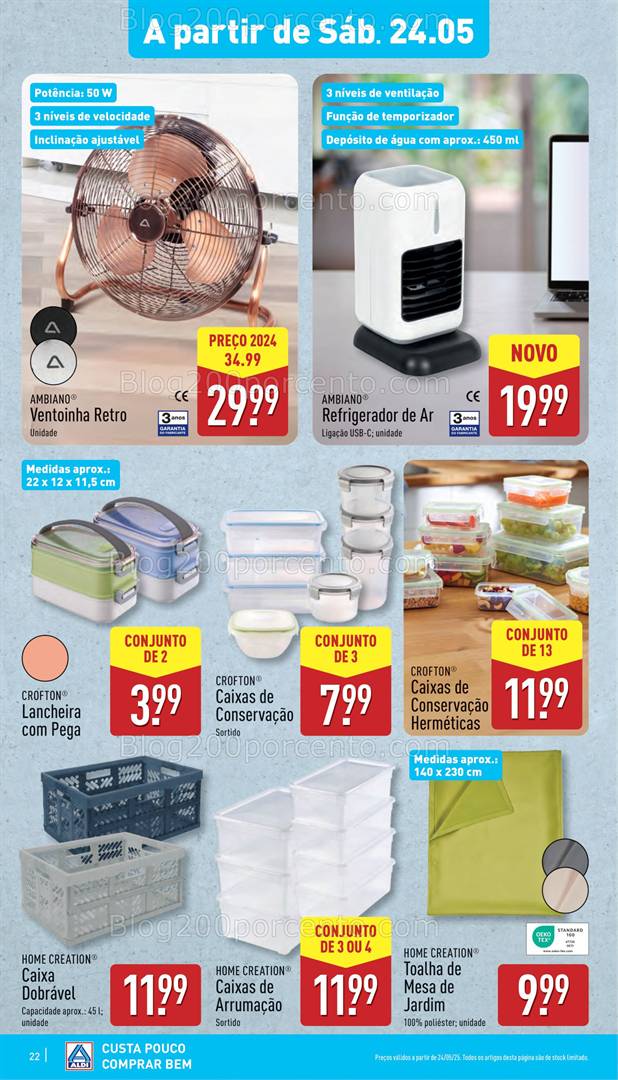 Antevisão Folheto ALDI Promoções de 24 a 27 maio organização