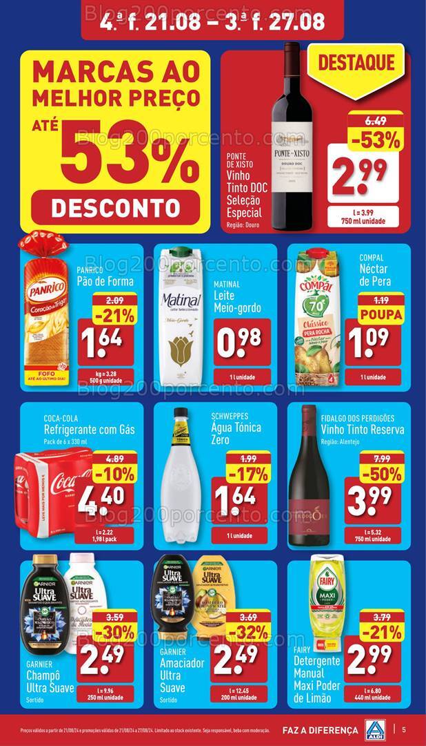 Antevisão Folheto ALDI Promoções de 21 a 27 agosto
