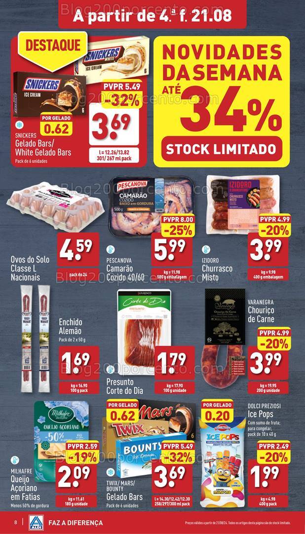 Antevisão Folheto ALDI Promoções de 21 a 27 agosto