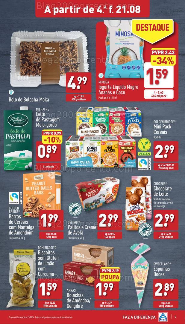 Antevisão Folheto ALDI Promoções de 21 a 27 agosto