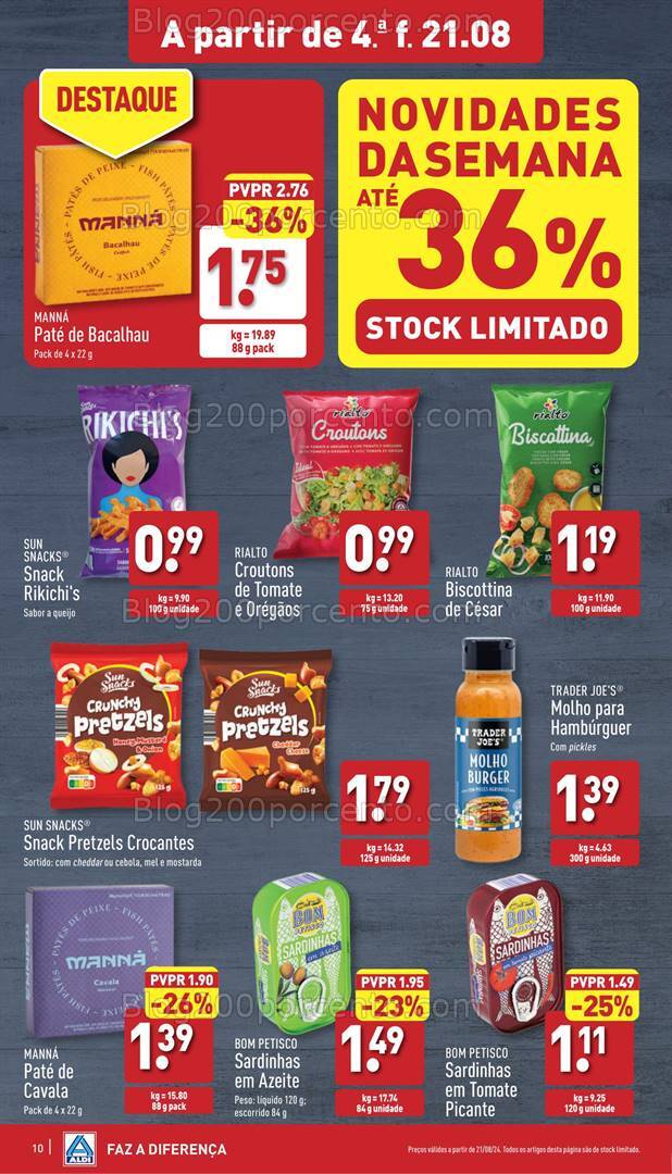Antevisão Folheto ALDI Promoções de 21 a 27 agosto