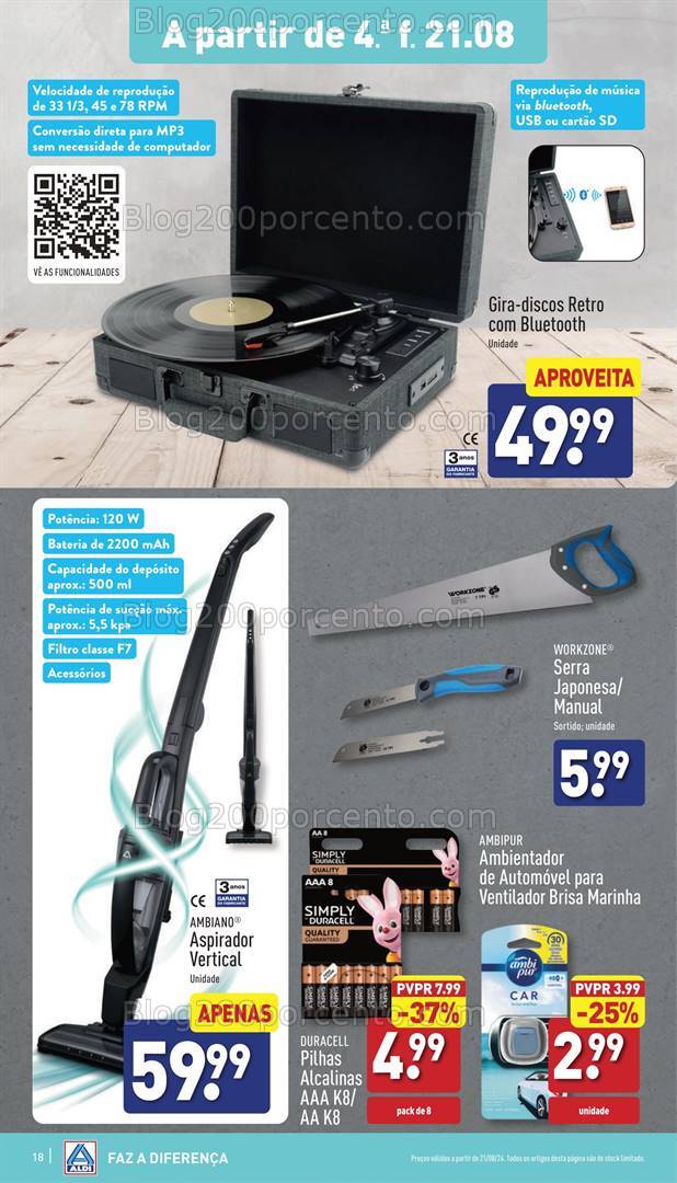 Antevisão Folheto ALDI Bazar Promoções a partir de 21 agosto