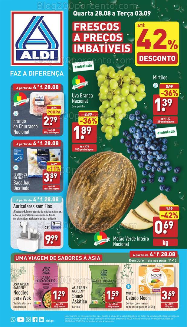 Antevisão Folheto ALDI Promoções de 28 agosto a 3 setembro