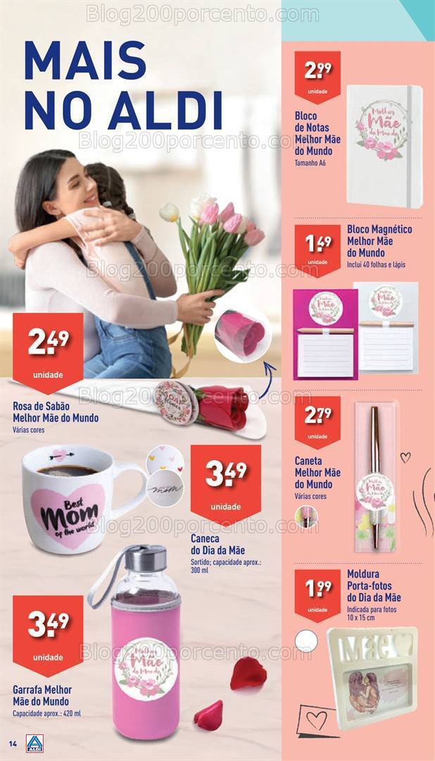 Antevisão Folheto ALDI Dia da Mãe Promoções de 24 a 30 abril
