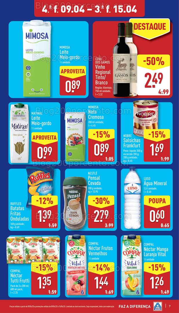 Antevisão Folheto ALDI Promoções de 9 a 15 abril