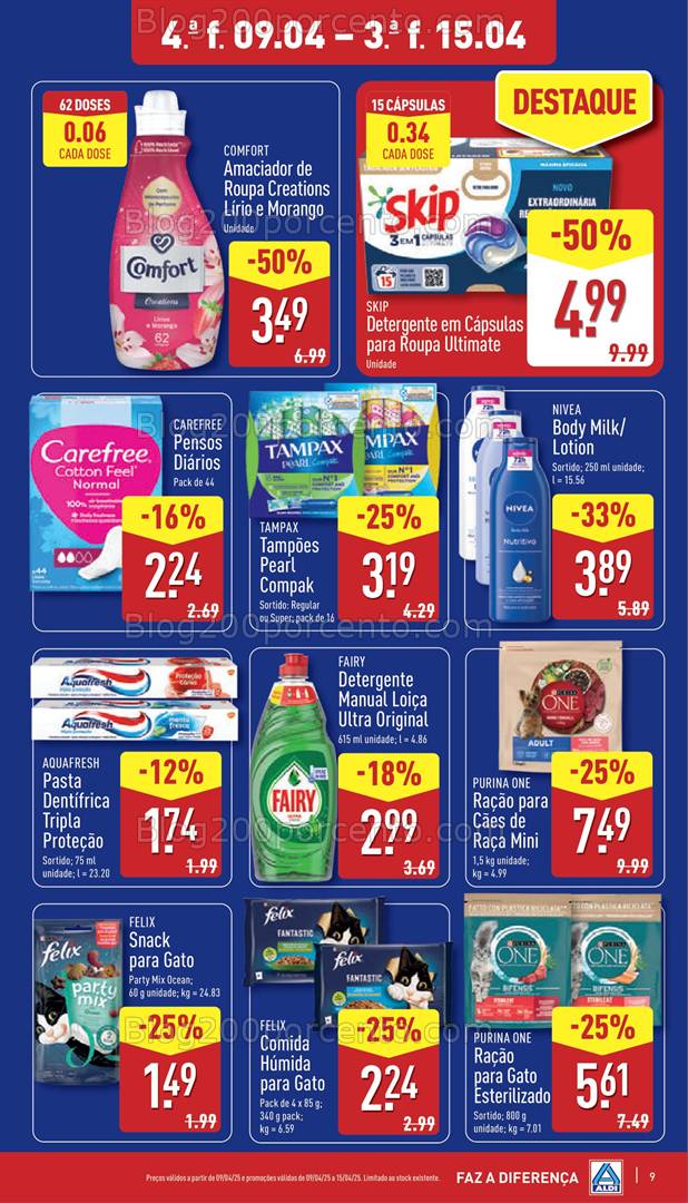 Antevisão Folheto ALDI Promoções de 9 a 15 abril