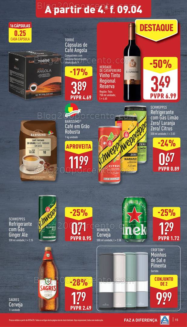 Antevisão Folheto ALDI Promoções de 9 a 15 abril