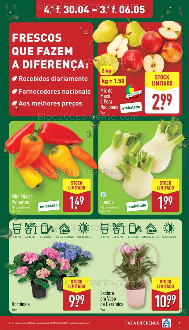 Antevisão Folheto ALDI Promoções de 30 abril a 6 maio - Frescos