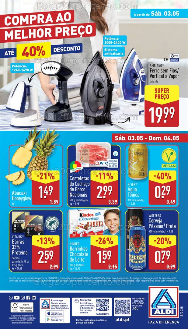 Antevisão Folheto ALDI Promoções Fim de Semana - 3 a 4 maio fim de semana