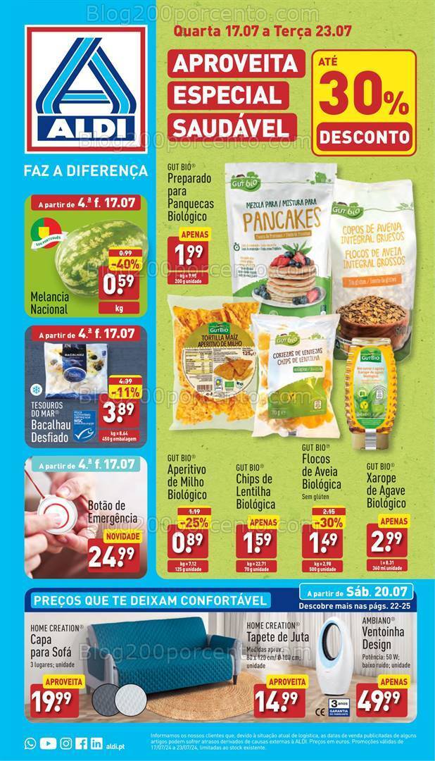 Antevisão Folheto ALDI Promoções de 17 a 23 julho