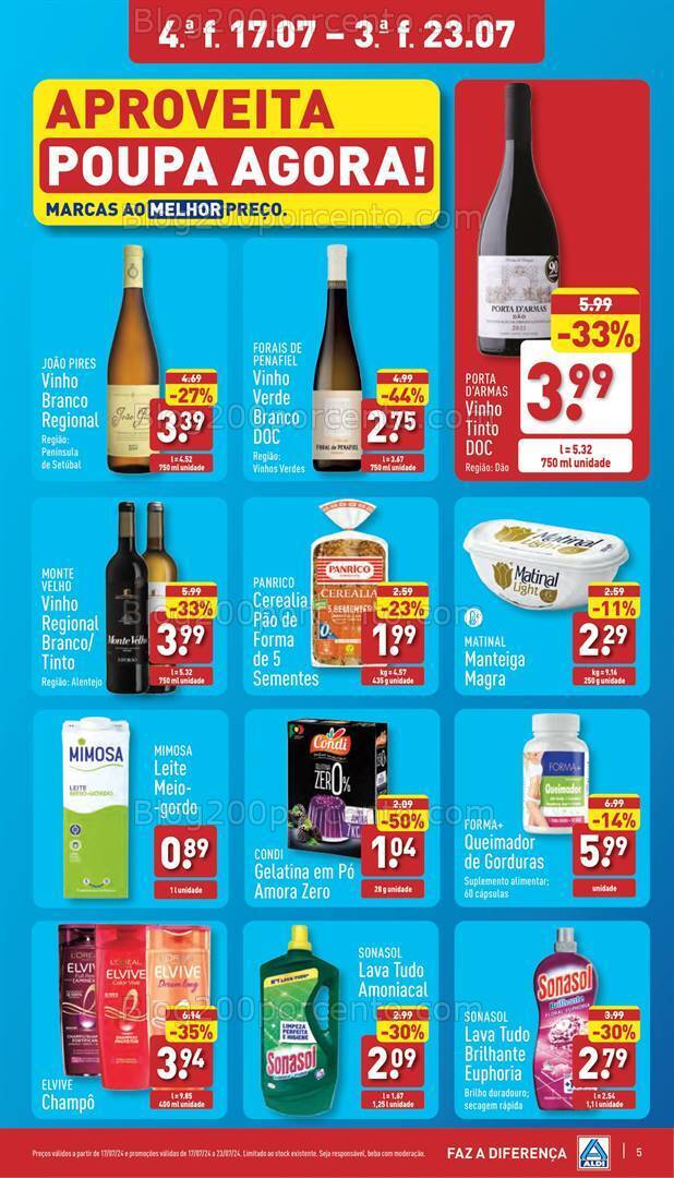 Antevisão Folheto ALDI Promoções de 17 a 23 julho