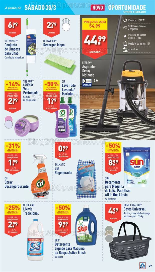 Antevisão Folheto ALDI Bazar Promoções de 27 março a 2 abril
