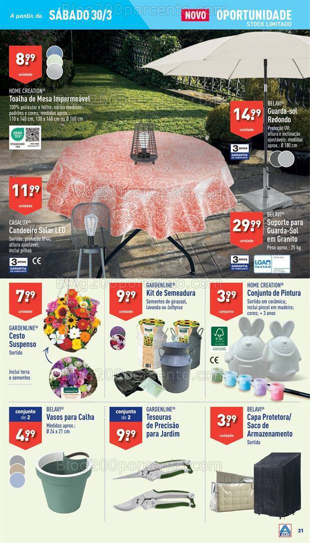 Antevisão Folheto ALDI Bazar Promoções de 27 março a 2 abril