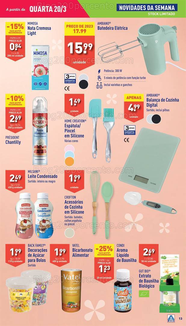 Antevisão Folheto ALDI Promoções de 20 a 26 março