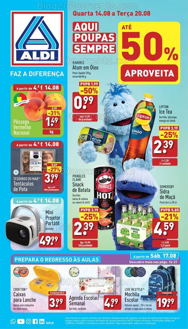 Antevisão Folheto ALDI Promoções de 14 a 20 agosto