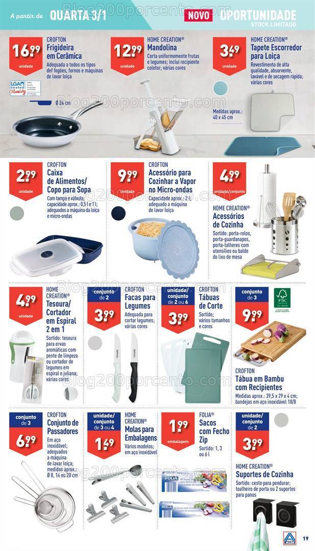 Antevisão Folheto ALDI Bazar Promoções a partir de 3 janeiro