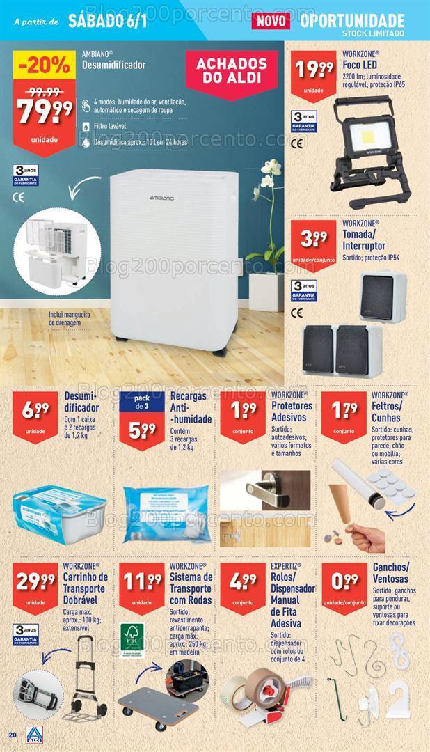 Antevisão Folheto ALDI Bazar Promoções a partir de 6 janeiro
