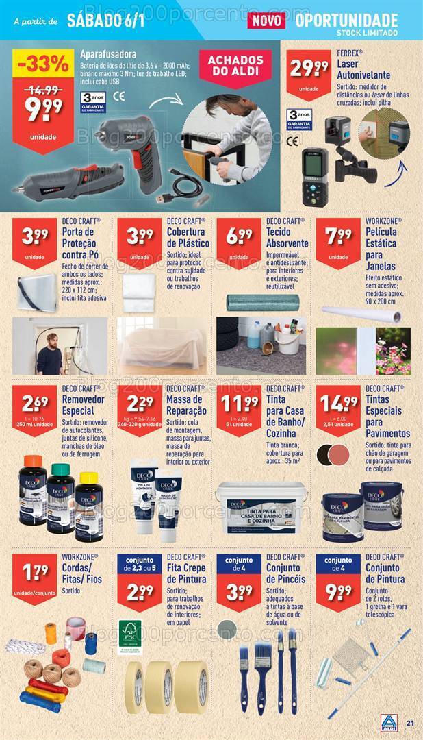 Antevisão Folheto ALDI Bazar Promoções a partir de 6 janeiro