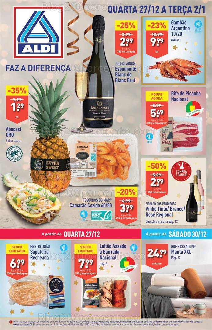 Antevisões Folheto ALDI Ano Novo Promoções de 27 dezembro a 2 janeiro