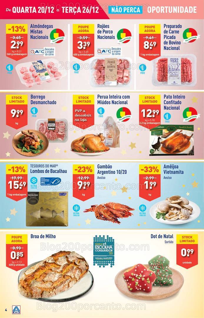 Antevisão Folheto ALDI Semana Natal Promoções de 20 a 26 dezembro