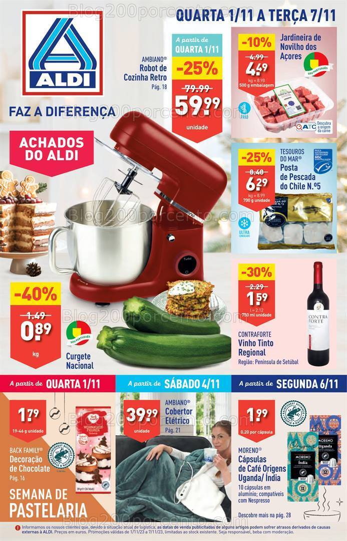 Antevisão Folheto ALDI Promoções de 1 a 7 novembro