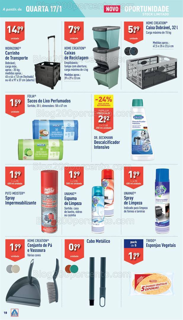 Antevisão Folheto ALDI Bazar Promoções a partir de 17 janeiro