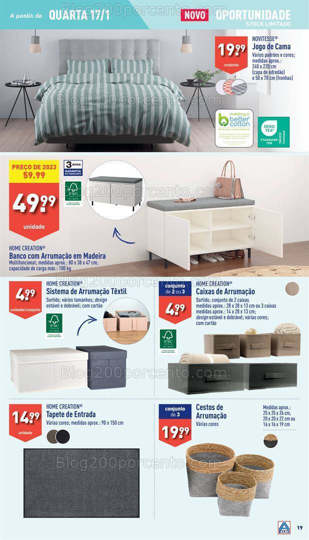 Antevisão Folheto ALDI Bazar Promoções a partir de 17 janeiro